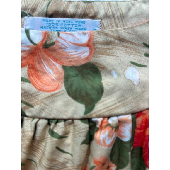 Vintage 70s Sears Floral MuuMuu Maxi Dress Caftan Hawaiian Print Sz Lg 16-18 - Picture 7 of 9
